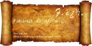 Fabinyi Ádám névjegykártya