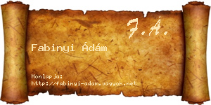 Fabinyi Ádám névjegykártya